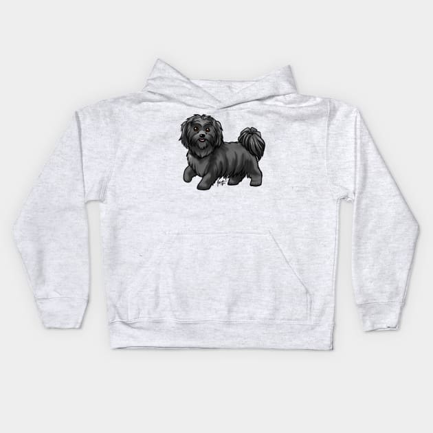 Dog - Shih Tzu - Black Kids Hoodie by Jen's Dogs Custom Gifts and Designs